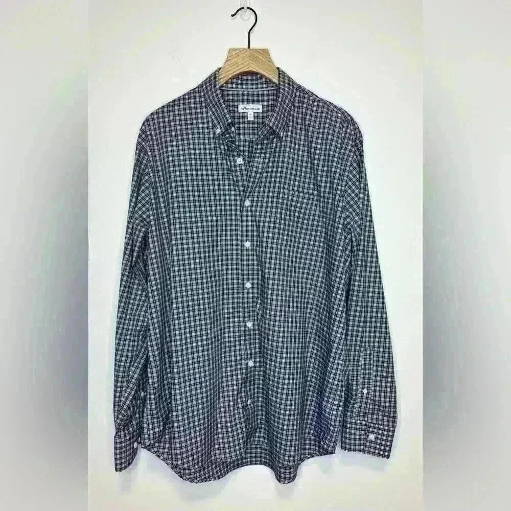 Peter Millar plaid button down shirt , sz XL